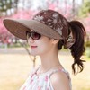 Ladies Large Brim Sun Hat Printing Visor Cap UPF 50+
