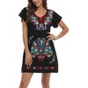 YZXDORWJ Women Mexican Embroidered Dress Short Sleeve (XXXL, 27BKR)