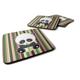 Caroline's Treasures Bamboo Flute Panda Foam Coaster Set of 4, 3.5, Multicolor