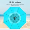 Cooling Fan Umbrella UV Guard Sun Blocking 2600mAh USB Rechargeable