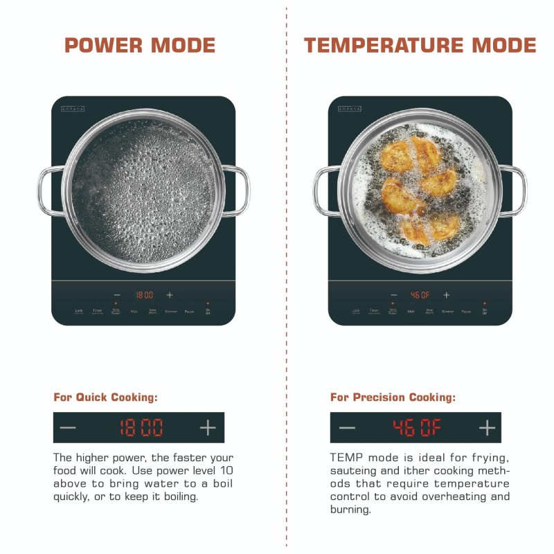 Empava 11-in Portable Single Heating Element 1800-W Countertop Induction Cooktop