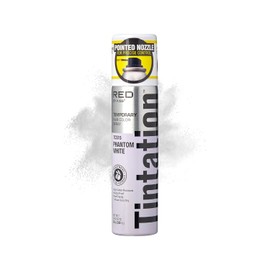 Red by Kiss Tintation Temporary Hair Color Spray 2.82oz, Quick-Dry & Smudge-Proof, Vivid Color Washable Hair Dye, Styling Spray Cosplay Halloween Birthday Party Festival (Phantom White)