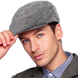 LADYBRO Men Newsboy Hat for Men Classic Wool Blend Tweed Flat Cap Cabbie Hat Men