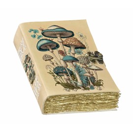 KGN HANDICRAFT Vintage Mushroom Journal-Aesthetic Botanical Themed Notebook-Beautiful Retro Book of Shadows Journal Sketchbook-Cute Mushroom Gifts Women Grimoire 200 Pages