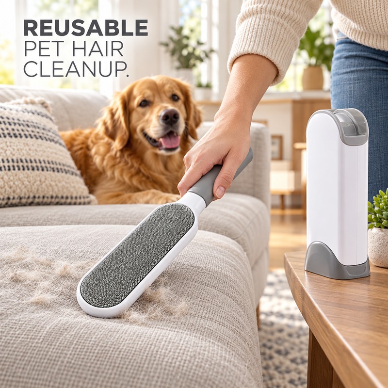 Reusable Pet Hair Remover Brush for Clothes & Furniture –