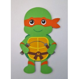 TMNT Ninja Turtle Mikey Paper Doll Paper Die Cut Scrapbook Embellishment