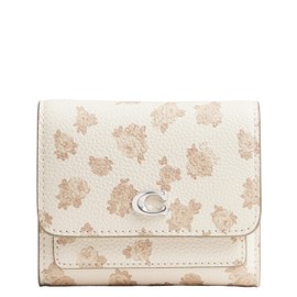 Coach Women's Mila Small Flap Wallet with Floral Print Accessory-Travel, LH/Chalk Multi