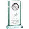 Crown Awards Lifetime Achievement Jade Duo Crystal Clock with Engraving