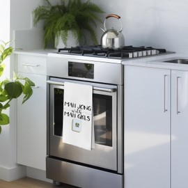 Geqtt Mahjong Gifts Dish Towels - Mahjong Decorative Waffle Weave Kitchen Towels, Mahjong Hand Tea Towels for Kitchen Bathroom, Mahjong Gifts for Women (16×24 Inches)