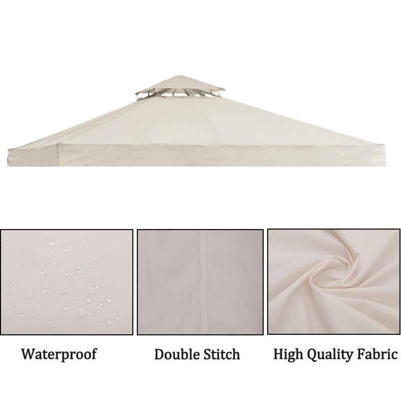 DURCOVER Gazebo Replacement Top 10x12 FT, Gazebo Canopy Replacement Cover