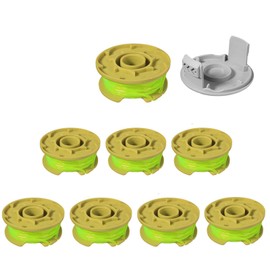 Kaberalty 11ft 0.080" AC80RL3 String Trimmer Line Replacement Compatible with Ryobi One Plus+ 18v 24v 40v Auto-Feed Cordless Trimmers (8 Spool+1Cap)