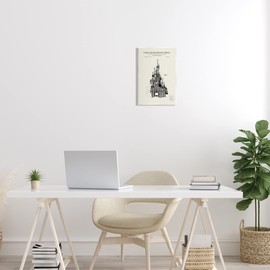 Stupell Industries Intricate Castle Blueprint Diagram Wood Wall Art, Design by Karl Hronek