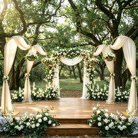 Heavy Duty Half Wedding Arch Stand Versatile Adjustable 5.6-7.6FT Hook