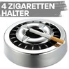 3 Glow Killer Ashtrays for Outdoor Use, Silver, Windproof, Dishwasher