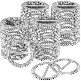 YUUHJUN 200 hebillas de acrílico de 2.5 pulgadas con diamantes de imitación, hebillas redondas plateadas, cinta de cinta para silla, anillo elegante, para bodas, fiestas, banquetes, manualidades