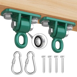 BETOOLL Swing Hangers with Bearing, Heavy Duty Porch Swing Hanging Kit for Outdoor Playground Tree Ceiling Mount Hardware Brackets with Snap Hooks for Yoga Hammock Sandbag Accessories 2PCS Green