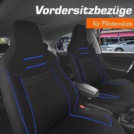 Upgrade4cars Car Seat Cover Set for Pilot Seats, Car Seat Cover for the Front Seats in Blue, Universal Car Seat Covers with Integrated Headrest, Car Accessories, Interior Decoration