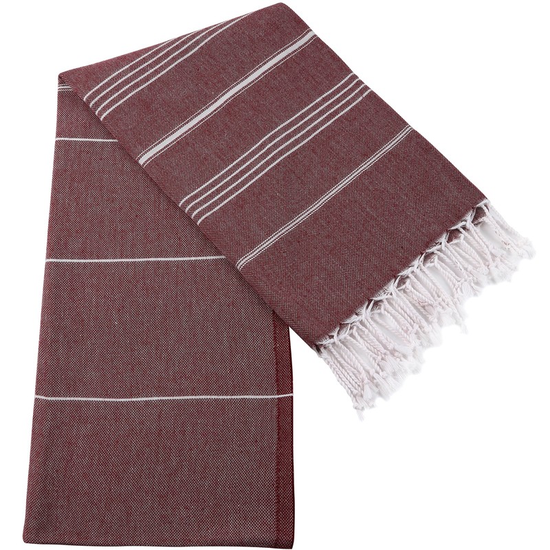 Cacala PES-CEP-Burgundy Bath Towels, 37" x 71"
