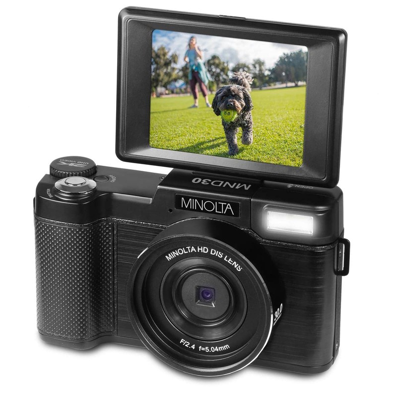 Minolta 30MP Digital Camera – 2.7K Ultra HD Video, 3-inch