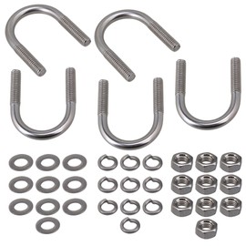CNBTR U-Bolt Screws Saddle Nuts 304 Stainless Steel Silver M6 U-Bolt U-Screw Suitable for Pipeline Pack of 5 (M6x22mm)