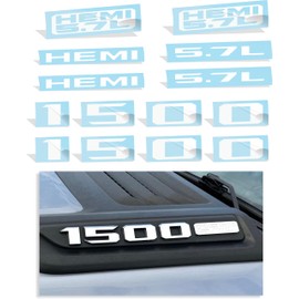 Reflective Concepts 2019-2022 Ram 1500 HEMI 5.7L Sport Performance Hood Emblem Overlay Decal Stickers - (Color: Gloss White)