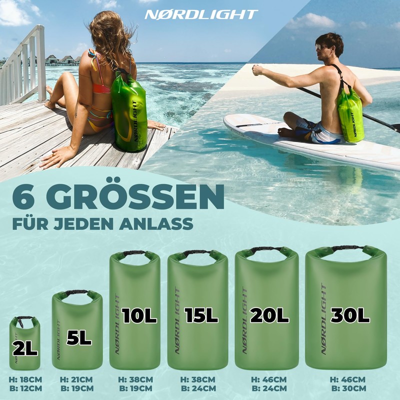 Nordlight Dry Bag 10 L Waterproof Bag – (Dark Green)