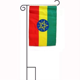 JumpingLight 12x18 12"x18" Ethiopia Star Sleeved with Garden Stand Flag - Quality Flags