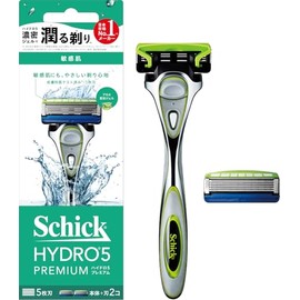 Schick Hydro5 Premium Sensitive Skin 5 Blade Holder (Includes Blade + 1 Replacement Blade) with Skin Guard, Silver, Men's Shaving Razor