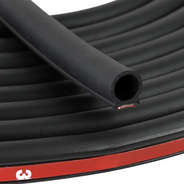 D Shape Rubber Seal Strip,3/4" Large Door Weather Stripping Self-Adhesive