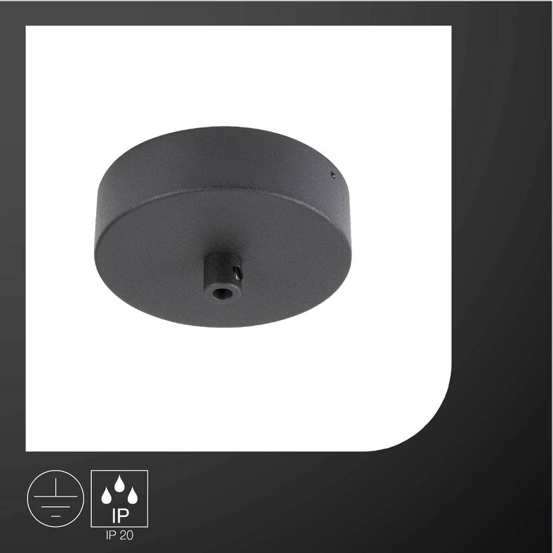 SLV Fitu Electric Component Ceiling Rose Black Steel