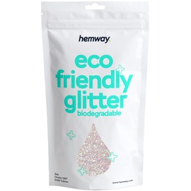 Hemway Eco Friendly Biodegradable Glitter 100 g / 3.5 oz Organic Cosmetic Safe Sparkle Vegan for the Face, Eyeshadow, Body, Hair, Nail and Festival Makeup - 1/40 Inch 0.025 Inch 0.6 mm - Mother of