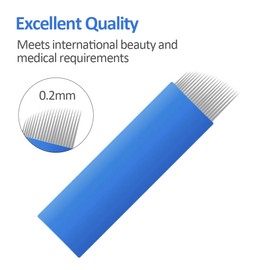 NOPKESV 20pcs Disposable Eyebrow Microblading Needles Lip Tattoo Micro Blades for Permanent Makeup Blades Single Use (18U)