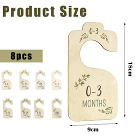 8 PCS Wardrobe Dividers - Cute and Functional Clothes Dividers, Durable Material - Organize Clothing by Age - Ideal for Nursery Closets - Easy to Use and Long-Lasting