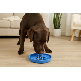 Cutties and Giggles Slow Feeder Dog Bowl Non-Slip, BPA-Free, Dishwasher Safe – Maze Design for Slow Eating, Improves Digestion – For Small, Medium & Large Dogs (Blue)