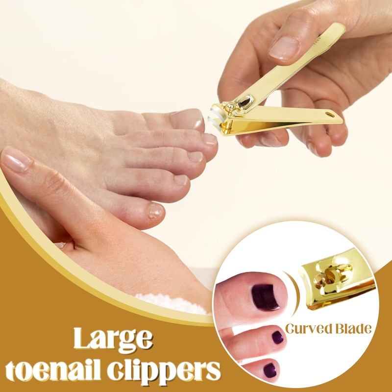 Rocutus 2pcs Portable Nail Scissors Set - Adult Pedicure Clippers