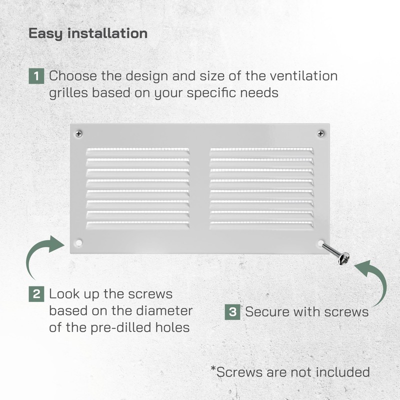 Vent Systems 8'' x 4'' Inch (Overall Dimensions) White Air