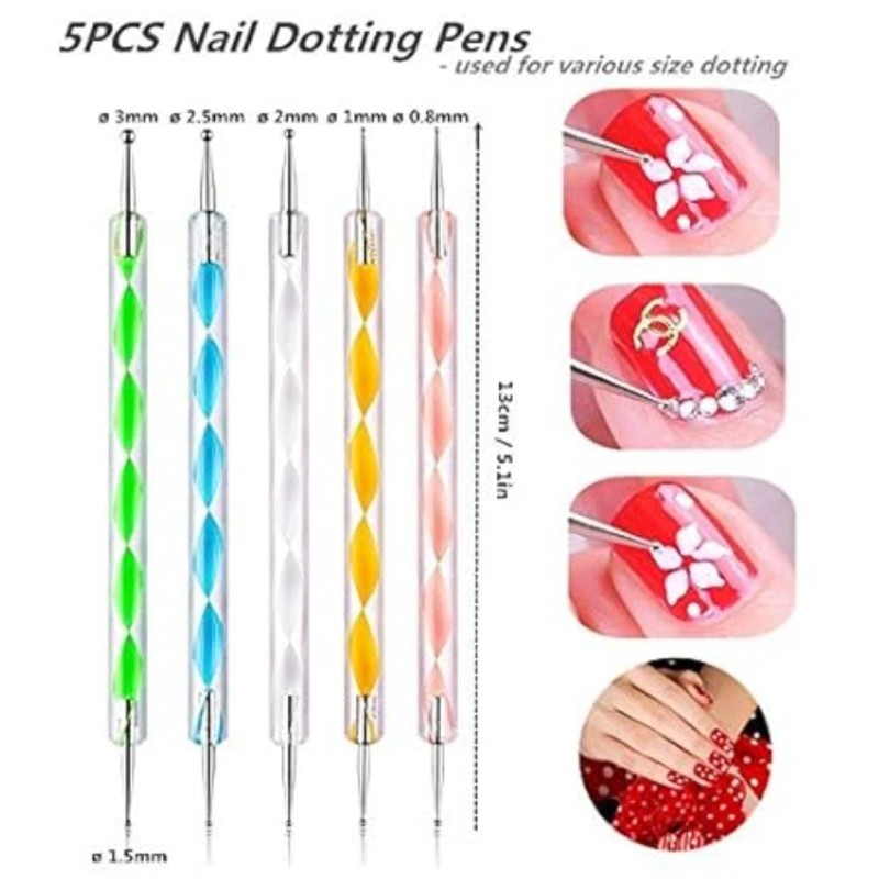 N/A 20PCS Nail Art Gel Pen Brush & Dotting Set