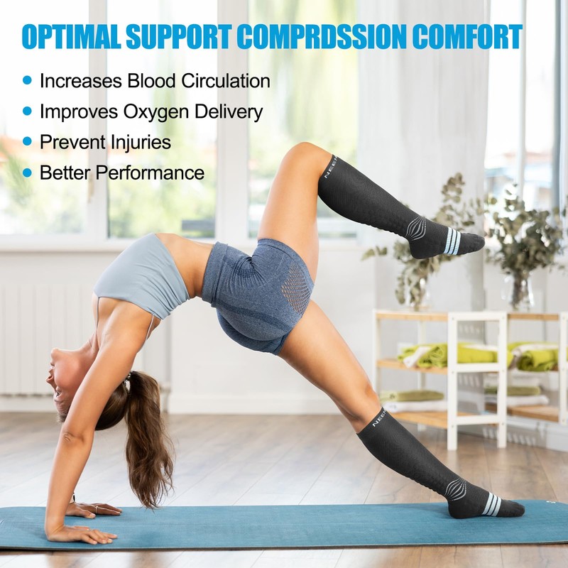 NEENCA Compression Socks for Women&Men, 20-30mmHg Knee-High Graduated Socks for