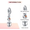 MGIUL Snowman Dangle Charm Beads for Women Bracelets Necklaces 925