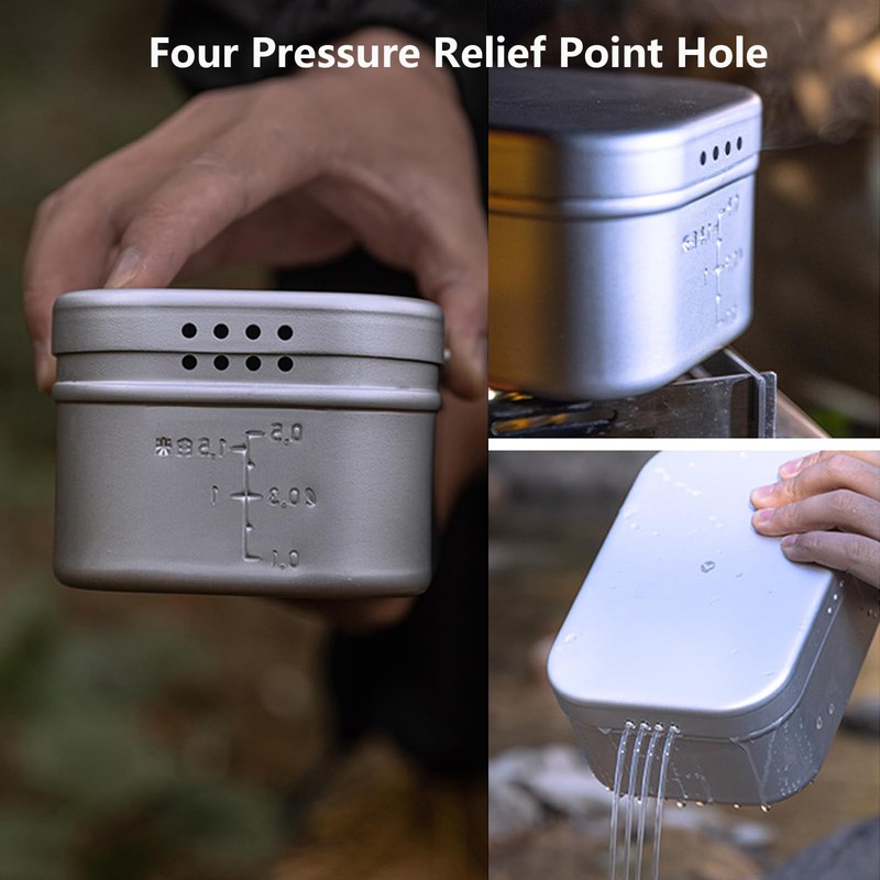 Campingmoon Camping Mess Tin Pressure Relief Aluminum Dinner Box Camping