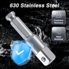 EVRBUL Upgraded Stainless Steel 1/2" Square Ext 7/16" Hex Impact