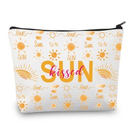 Sunkissed Summer Beach Makeup Bag Sun Beach Lovers Gifts for Women Sunshine Sun Print Cosmetic Bag Travel Toiletry Bag (sun bag)