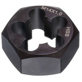 sourcing map Hex Threading Die M14 x 1 Metric Thread Right Hand High Speed Steel Rethreading Fixed Die Screw Cutting Tapping Repair Tool
