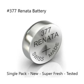Renata #377 Renata Siver Oxide 1.55v Battery, 1-PK, New-Super-Fres