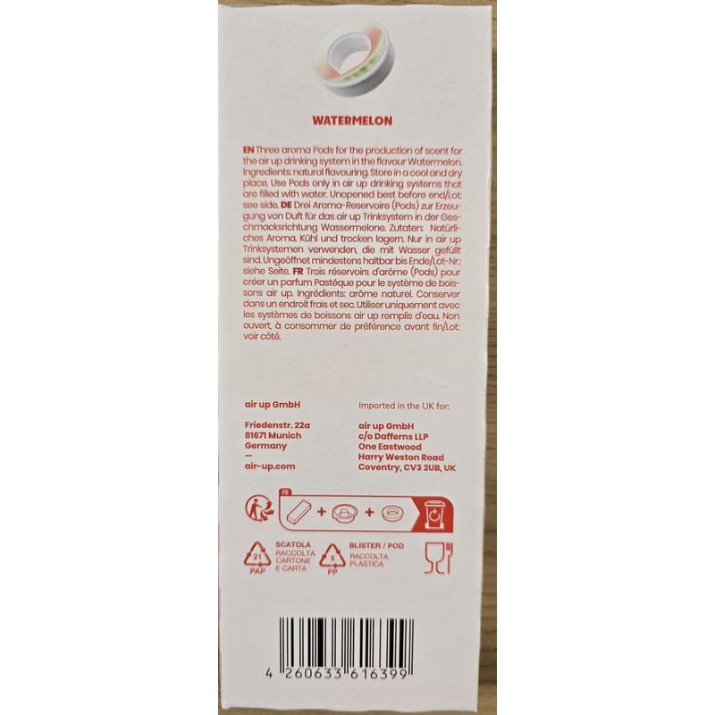 Generisch 3 x Pod Watermelon Air Up Original Water Bottle