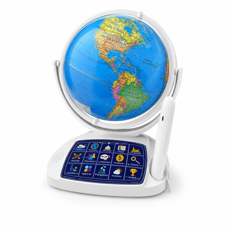 11-Inch Interactive Talking Globe for Kids - AR Geography Learning