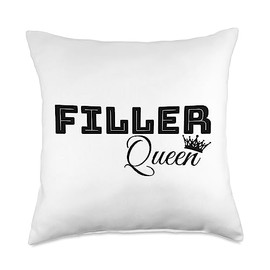 Filler Queen For Nurse Injectors & Med Spas Queen Dermal Lip Filler Nurse Injector Throw Pillow, 18x18, Multicolor