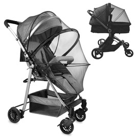 HomeChi Mosquitera para Cochecito, Transpirable y Plegable Mosquiteras para Redes con Cremallera de Doble Uso, Cifrada Mosquitera Universal para Asientos de Coche, Cunas, Minicuna Portátil (Negro)