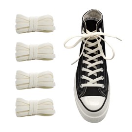 UamGlsob 2 Pairs 5/16" Wide Elastic Shoe Laces Replacement Laces for High Tops Sneakers, Stretch Flat Shoelaces Shoe Strings for High Tops Skate Shoes (04-Beige, 45'')