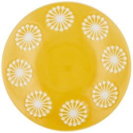 Mino Pottery Moco 145 Plate, Yellow, Set of 2 (φ14.7 x H2.5 cm)